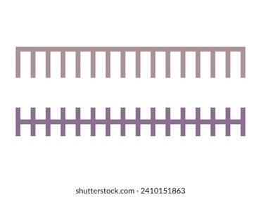 Simple ilustración vectorial de la valla larga aislada en fondo blanco.