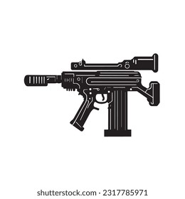 ilustración vectorial simple de una ametralladora
