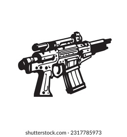 ilustración vectorial simple de una ametralladora