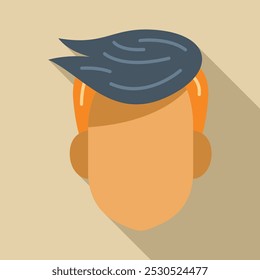 Simple vector illustration of a man facing forward with his head tilted down, featuring a minimalist style