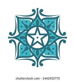 Simple vector illustration of a mandala using a flower or plant theme