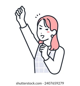 Simple vector illustration material of a happy stylish young woman