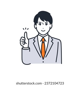 Material de ilustración vectorial simple de un estudiante masculino sonriendo y dando una buena señal
