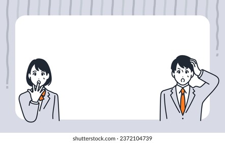 Simple vector illustration material of pale male and female students