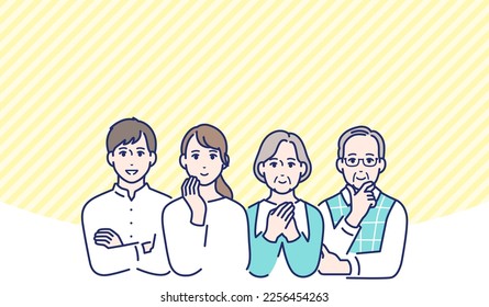 Simple vector illustration material of a smiling family