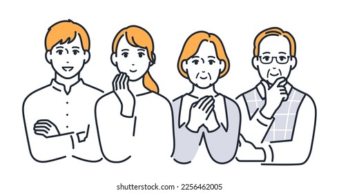 Simple vector illustration material of a smiling family