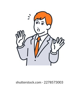 Simple vector illustration material of a surprised young businessman