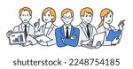 Simple vector illustration material of a working office worker