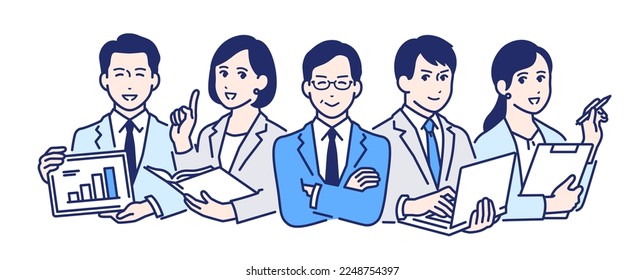 Simple vector illustration material of a working business person