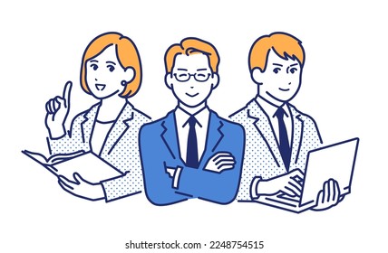 Simple vector illustration material of a working business person