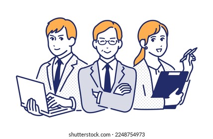 Simple vector illustration material of working boss and subordinate