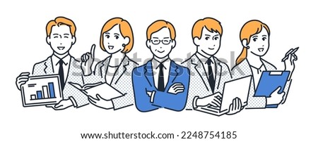 Simple vector illustration material of a working office worker