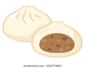 Simple vector illustration of meat bun