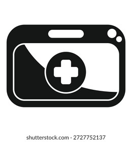 Simple vector illustration of a medical id card with a cross symbol, perfect for projects related to health care