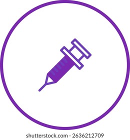 Ilustração Vetorial Simples de uma Seringa Médica contra Fundo Branco