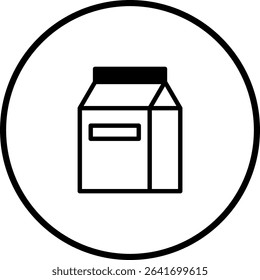 Simple vector illustration of a milk carton icon, symbol of dairy and breakfast
