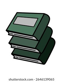 Simple vector illustration of a minimalist book stack. Clean design for educational