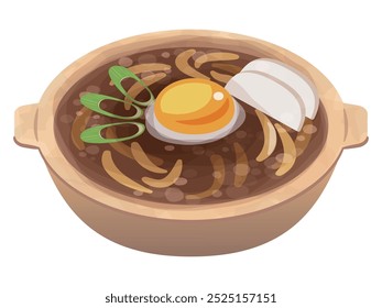 Simple vector illustration of misonikomi udon