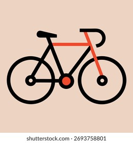 Ilustración vectorial sencilla de una bicicleta de carretera moderna en estilo de diseño plano