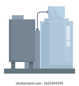 Simples ilustração vetorial de uma configuração moderna de purificação de água
