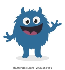 Simple vector illustration monster with big eyes