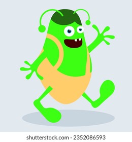 Simple vector illustration monster with open mouth