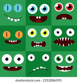 Simple vector illustration monster with open mouth