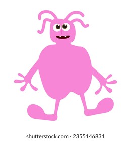 Simple vector illustration monster with open mouth