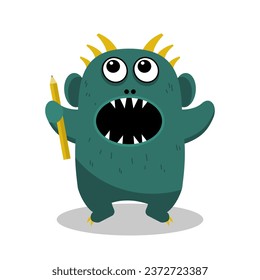 Simple vector illustration monster with open mouth svg