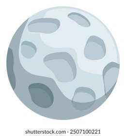 Simple vector illustration of the moon surface with craters, perfect for space exploration and astronomy projects