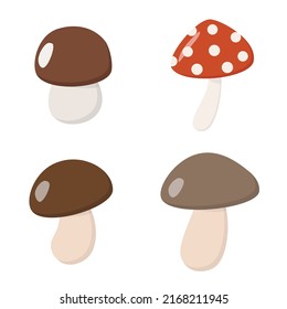 simple vector illustration with mushrooms