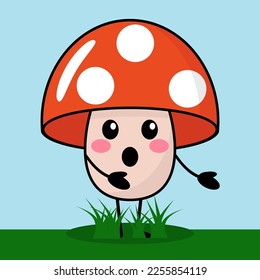 simple vector illustration with mushrooms