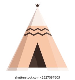 Simple vector illustration of a native american teepee with a closed flap