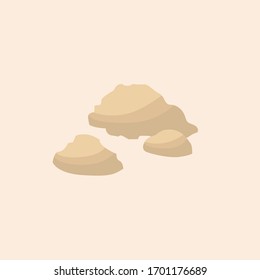Simple Vector Illustration of Natural Brown Rock and Stone for Garden and Landscape