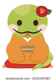 Ilustración vectorial simple del material de la tarjeta del Año Nuevo para el año de la serpiente, 2025