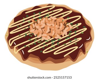 Simple vector illustration of okonomiyaki.