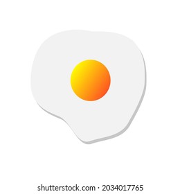 A Simple vector illustration of an omelet with bright yellow yolk in center isolated on a white background.