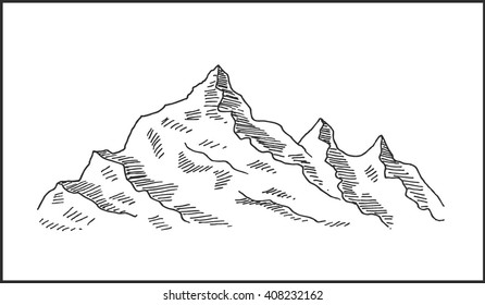 Simple vector illustration on the theme of climbing, hiking and mountaineering with mountain landscape scenery, for adventure travel  and  tourism design