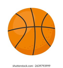 Simple vector illustration. Orange basketball ball on a white background.	