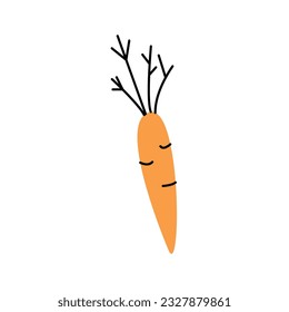 Simple vector illustration of an orange carrot on a white background