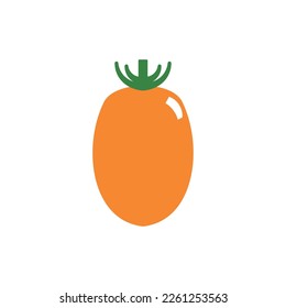 simple vector illustration of an orange cherry tomato