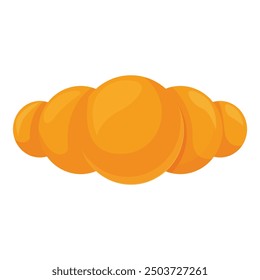 Simple vector illustration of an orange cumulus cloud floating in a cartoon style