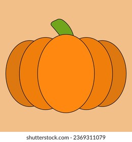 simple vector illustration orange pumpkin