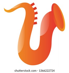 Simple vector illustration of a orange trumpet on white background