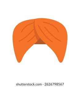 Simple vector illustration of an orange turban, a traditional headwear signifying indian culture and heritage