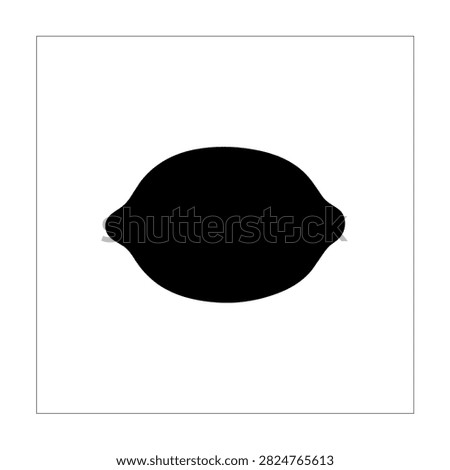 Simple vector illustration of oval lemon shape silhouette. Minimalistic graphic design element for food menus or healthy lifestyle.