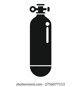 Simple vector illustration of an oxygen cylinder, commonly used for scuba diving, medical oxygen supply, and industrial applications