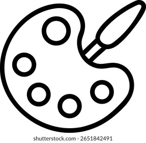 A simple vector illustration of a painter's palette with a brush, perfect for creative projects today.