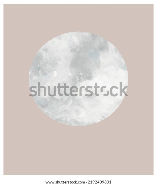 Simple Vector Illustration with Painting Style\
Full Moon Isolated on Light Beige Background. Creative Galaxy Print\
Ideal for Wall Art, Poster, Card, Kids Room Decoration. Abstract\
White Moon Print.
