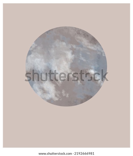 Simple Vector Illustration with Painting Style\
Planet Isolated on Light Beige Background. Creative Galaxy Print\
Ideal for Wall Art, Poster, Card, Kids Room Decoration. Abstract\
Planet Earth Print.